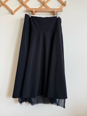 Lilith Paris France Classic Midi Tulle Trim Lace Skirt